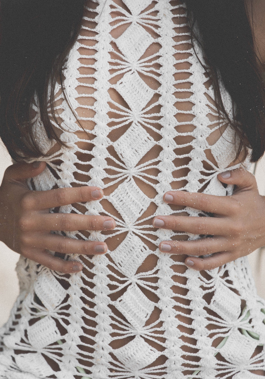 Diamond Crochet Halter Dress