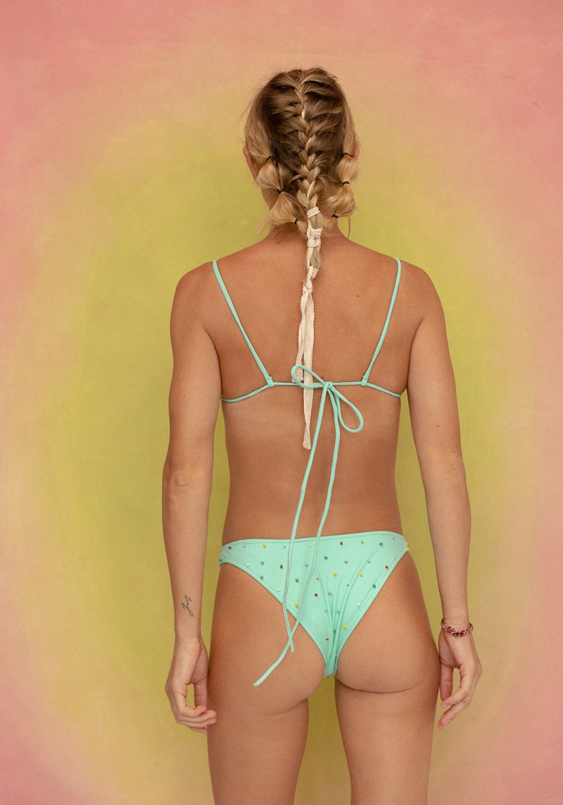 Ariel Beaded Bikini Set Mint